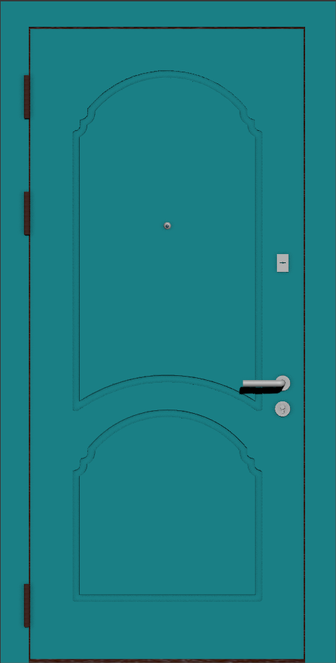Металлическая входная дверь с отделкой эмаль бирюзовая